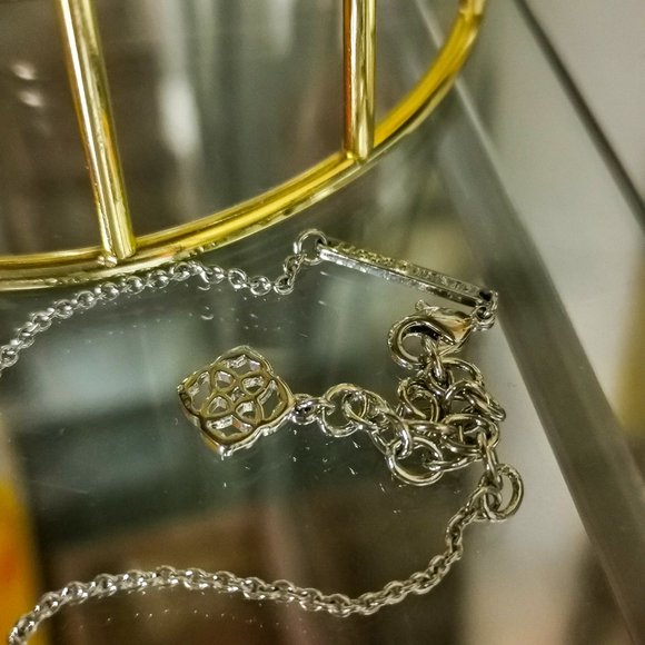 Kendra Scott ELISA green mint  silver necklace - Picture 3 of 3